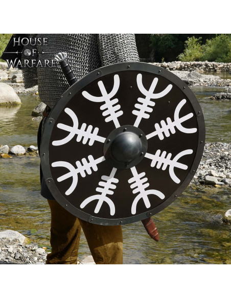 Bouclier viking rond en bois modèle...