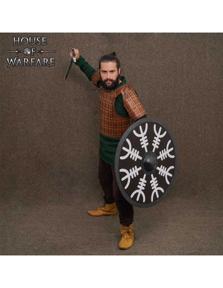 Bouclier viking rond en bois modèle...