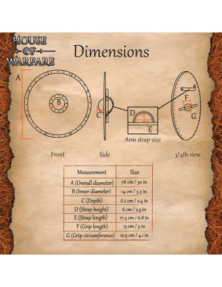 Bouclier viking rond en bois modèle...