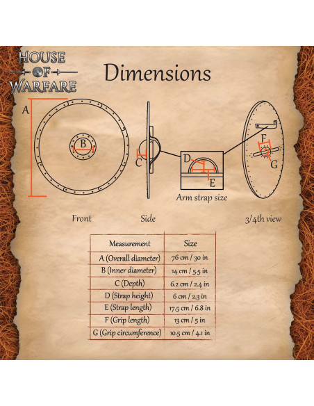 Bouclier médiéval de guerrier viking,...