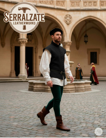 Jubón médiéval et renaissance en daim...