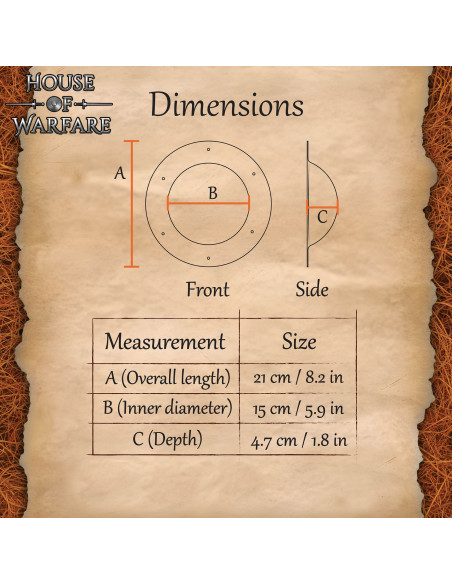 Umbo rond en acier forgé à la main...
