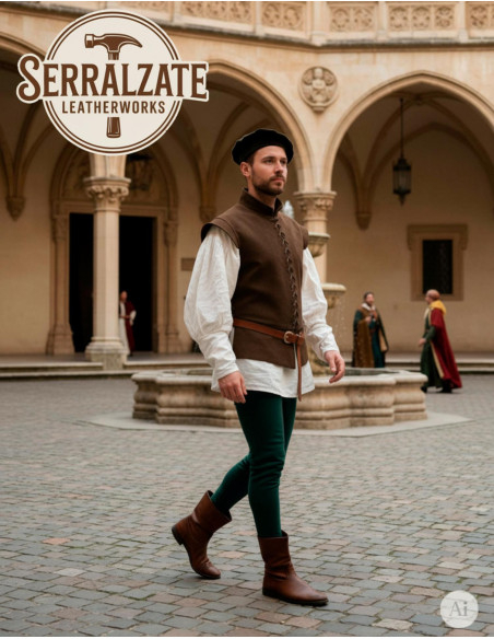 Jubón médiéval et renaissance en cuir...