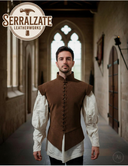 Jubón médiéval et renaissance en cuir...