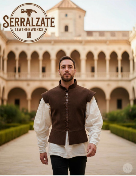Jubón médiéval et renaissance en cuir...