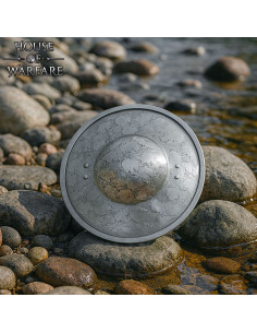 Bouclier médiéval fonctionnel en acier à manche riveté