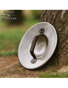 Bouclier médiéval fonctionnel en acier à manche riveté 2