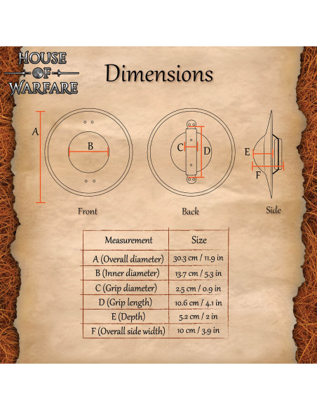Bouclier médiéval fonctionnel en...