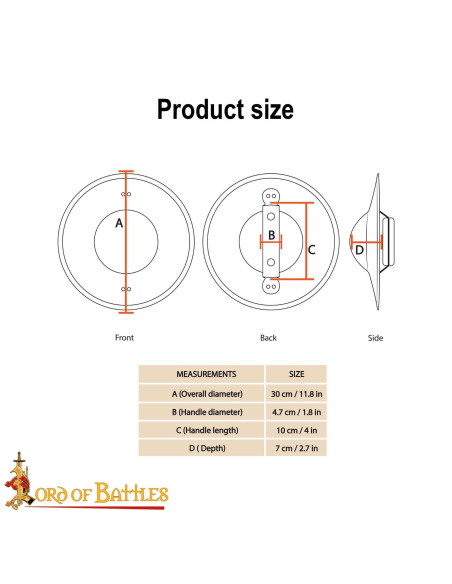 Broquel médiéval en acier noirci,...