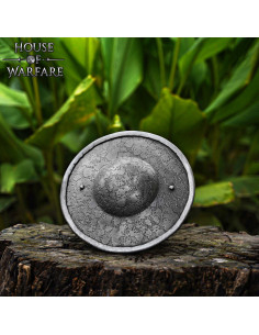 Bouclier médiéval rond en acier, finition antique 2