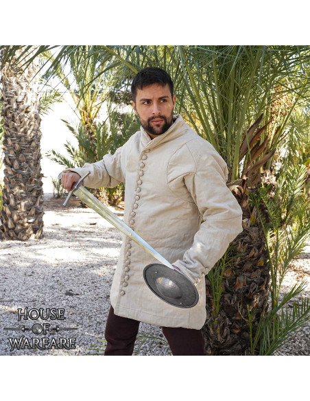 Bouclier médiéval rond en acier,...