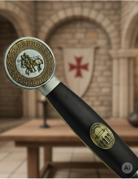 Épée templière décorée