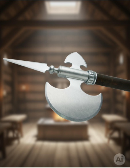 Hache médiévale rustique, 61 cm.