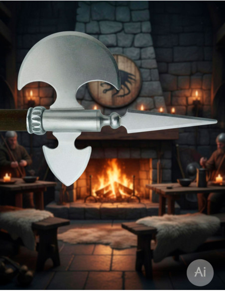 Hache médiévale rustique, 61 cm.