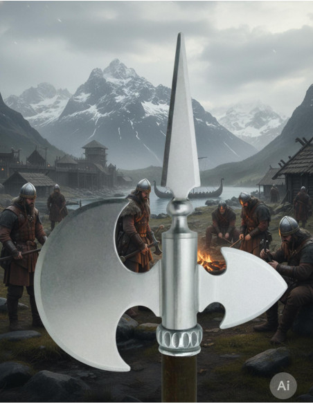 Hache médiévale rustique, 61 cm.