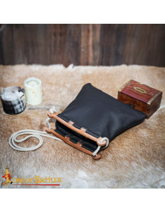 Sac viking modèle Hedeby en cuir noir, fait à la main 2