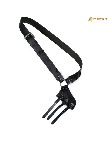Harnais médiéval en cuir noir pour...