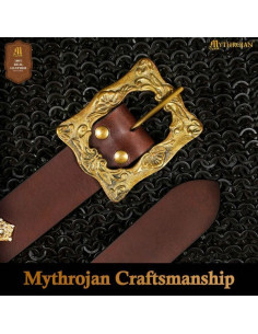 Ceinture médiévale renaissance en cuir marron avec boucle... 2