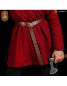 Cinturon viking en cuir avec boucle, couleur marron 2