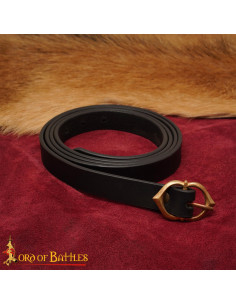 Ceinture médiévale en cuir avec boucle en bronze