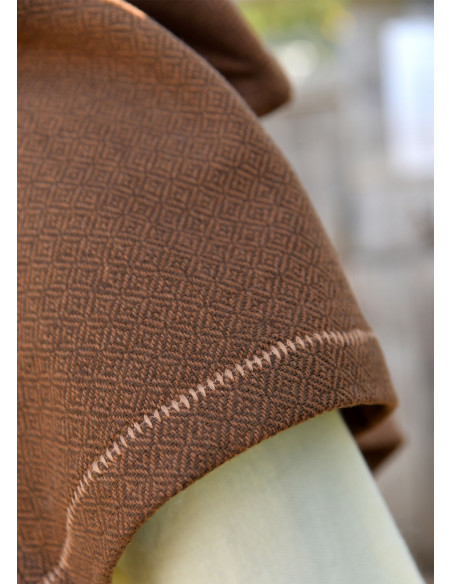 Capuche Médiévale en Laine Marron...