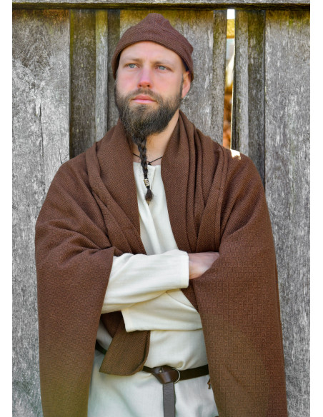 Manteau Viking en Laine Marron à...