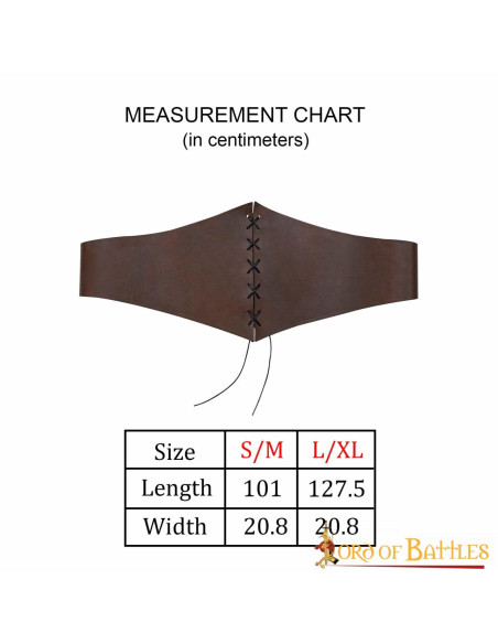 Ceinture médiévale large en cuir...