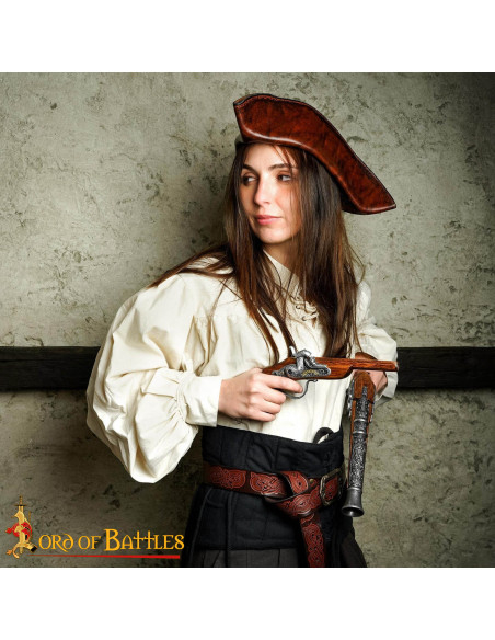 Ceinture viking en cuir repoussé avec...