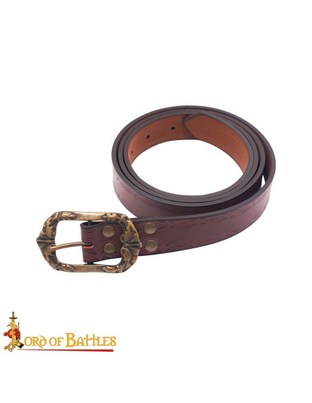 Ceinture médiévale en cuir marron...