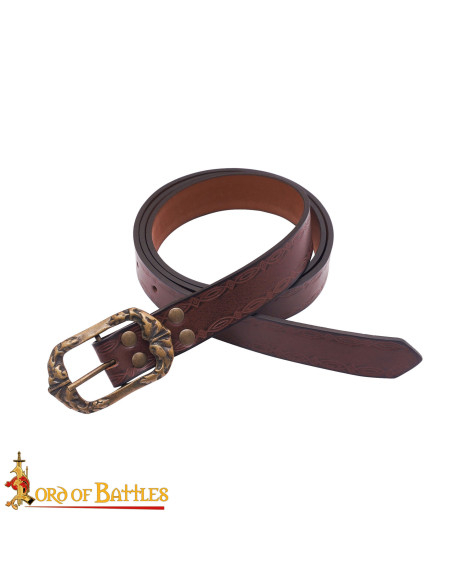 Ceinture médiévale en cuir marron...