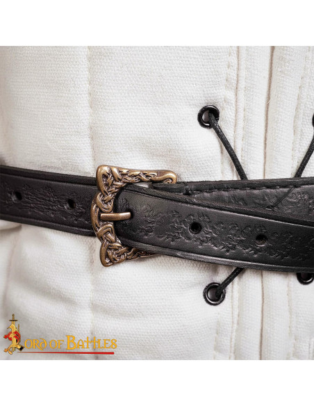Ceinture viking en cuir noir...