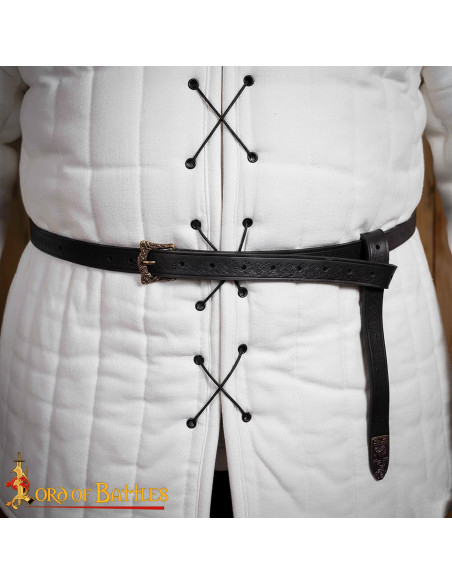 Ceinture viking en cuir noir...