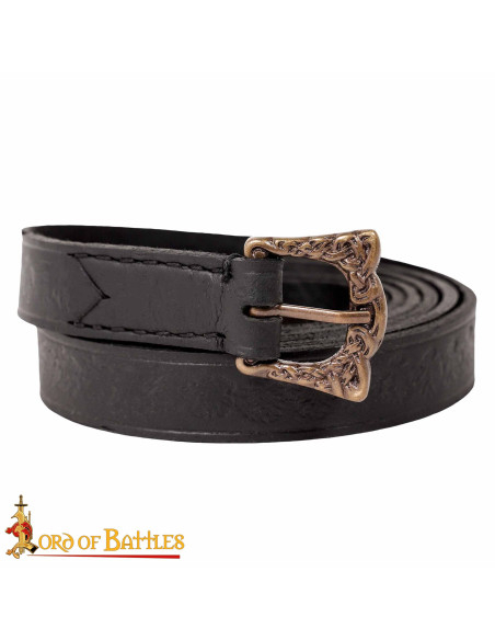 Ceinture viking en cuir noir...