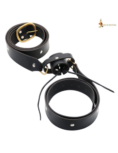 Ceinture en cuir Tahalì pour épées, noir