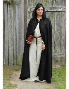 Cape Viking en Laine avec Capuche pour Recréation