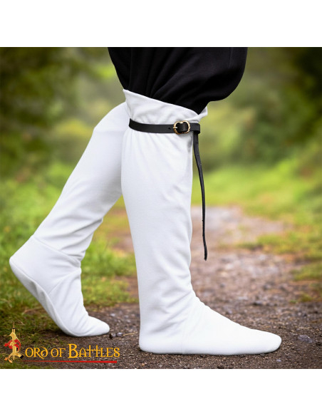 Jarretelles médiévales en cuir noir...