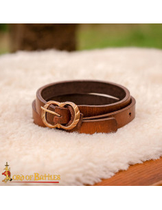 Jarretelles médiévales en cuir marron pour culottes 2