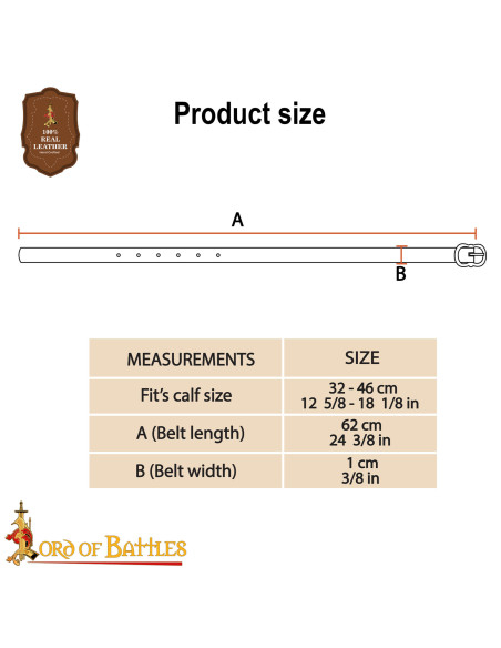 Jarretelles médiévales en cuir marron...