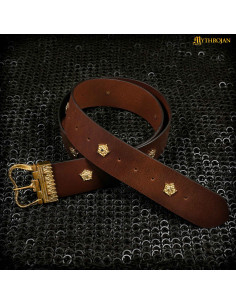 Ceinture médiévale bourguignonne pour dames, cuir marron