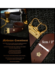 Ceinture médiévale bourguignonne pour dames, cuir marron 2