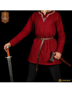 Ceinture viking en cuir marron, boucle décorée en laiton 2