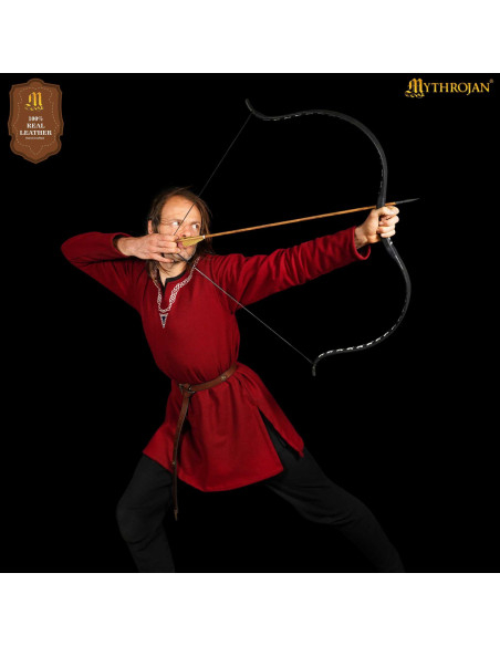 Ceinture viking en cuir marron,...