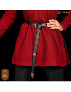 Ceinture viking en cuir noir, boucle avec embellissements... 2