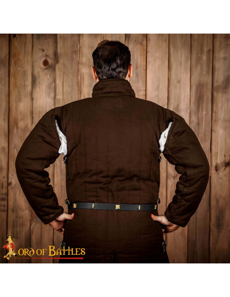 Ceinture médiévale en cuir noir avec...