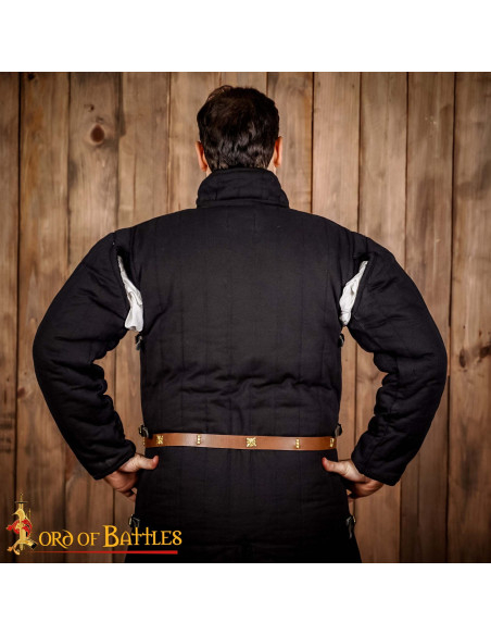 Ceinture médiévale en cuir marron...