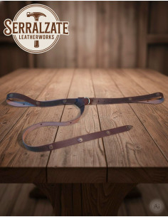 Ceinture médiévale longue modèle Julienne, marron foncé