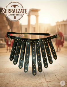 Ceinture romaine militaire en cuir noir