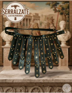 Ceinture romaine militaire en cuir noir 2