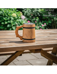 Mug en acier-bois style Pirate, finition claire