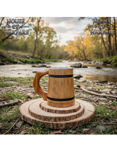 Mug en acier-bois style Pirate, finition claire 2